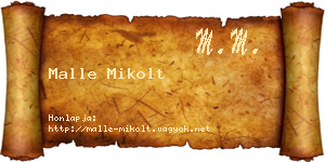 Malle Mikolt névjegykártya